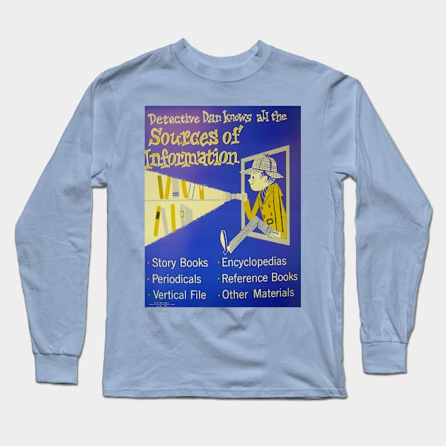 School Library Detective Long Sleeve T-Shirt by Mystery Lane